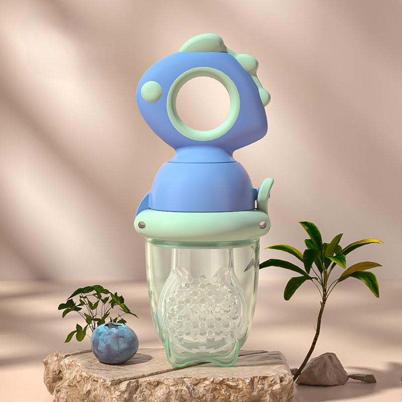 Dinosaur Rotate Push-Type Baby Fruit Feeder Silicone Fresh Food Feeder Kids Feeding Tool