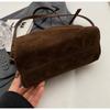 Borsa a tracolla/spalla in camoscio arricciato minimalista retrò Inverno 2025
