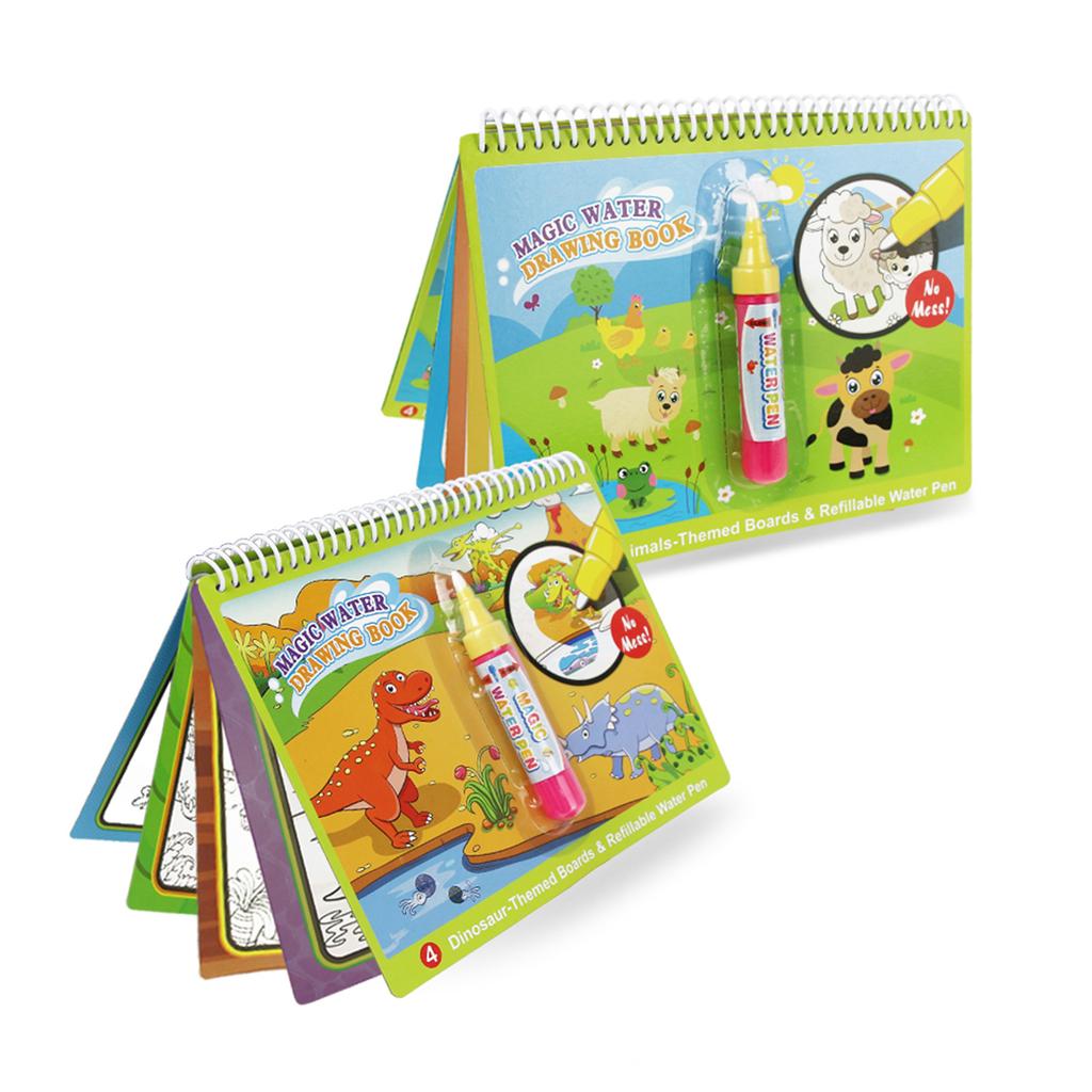 8 Types  Water Drawing Doodle Book &  Pen Coloring Painting Drawing Board Early Educational Toys Birthday Gift for Kid