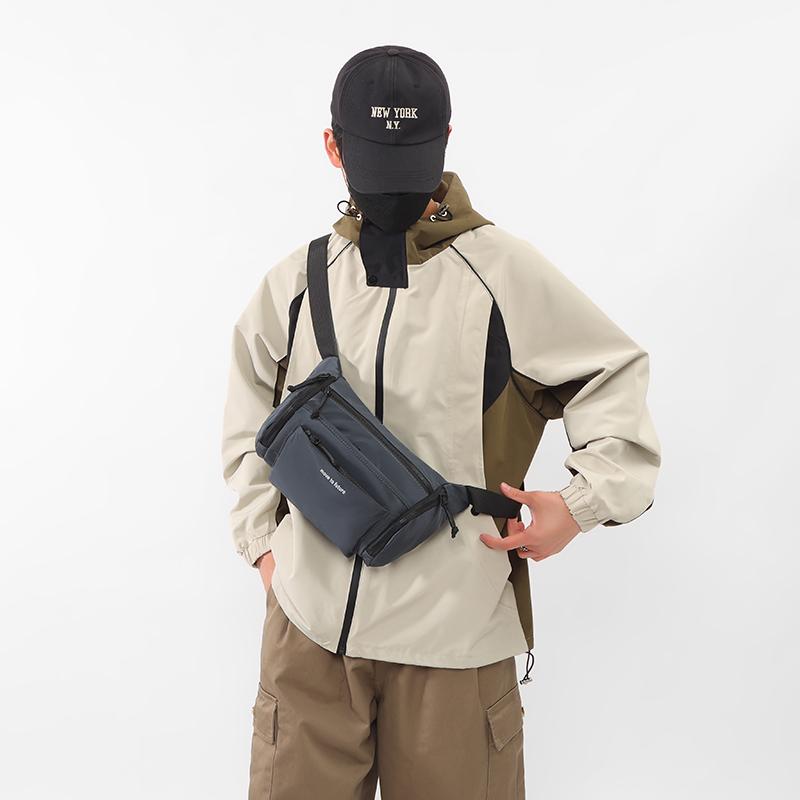 Men's Large Capacity Shoulder Bag Sports Waist Bag Commuter Travel Shoulder Mobile Phone Bag
