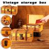 Retro Wooden Jewelry Box Antique Storage Treasure Chest with Lock Medieval Vintage Suitcase Necklaces Organizer Antique Gift Box