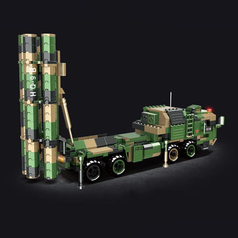 2023 Military Missile Vehicle World War II Chinese Army Long-Range Rocket Launch Armored Model Building Blocks Bricks Toys