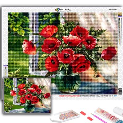 5D DIY Flowers and Potted Plants Cross Stitch Rhinestones Diamond Drawing Embroidery Mosaic Home Decor