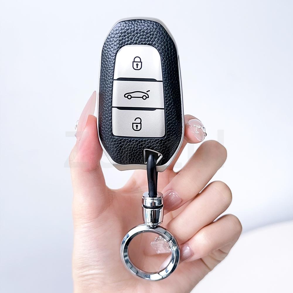 For Peugeot 2008 3008 4008 5008 308 408 508 Citroen C1 C2 C4 C6 C3-Xr Grand Ds3 Ds5 Tpu Leather Car Smart Key Case Cover Shell