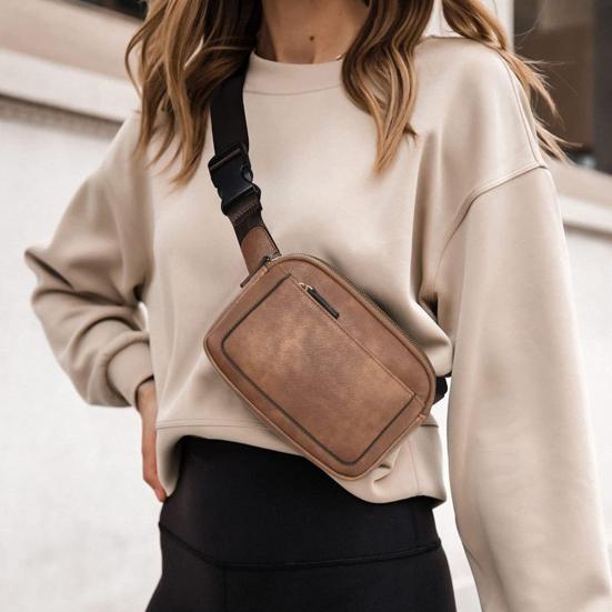 Tragbare Messenger-Tasche mit Reißverschluss und mehreren Taschen