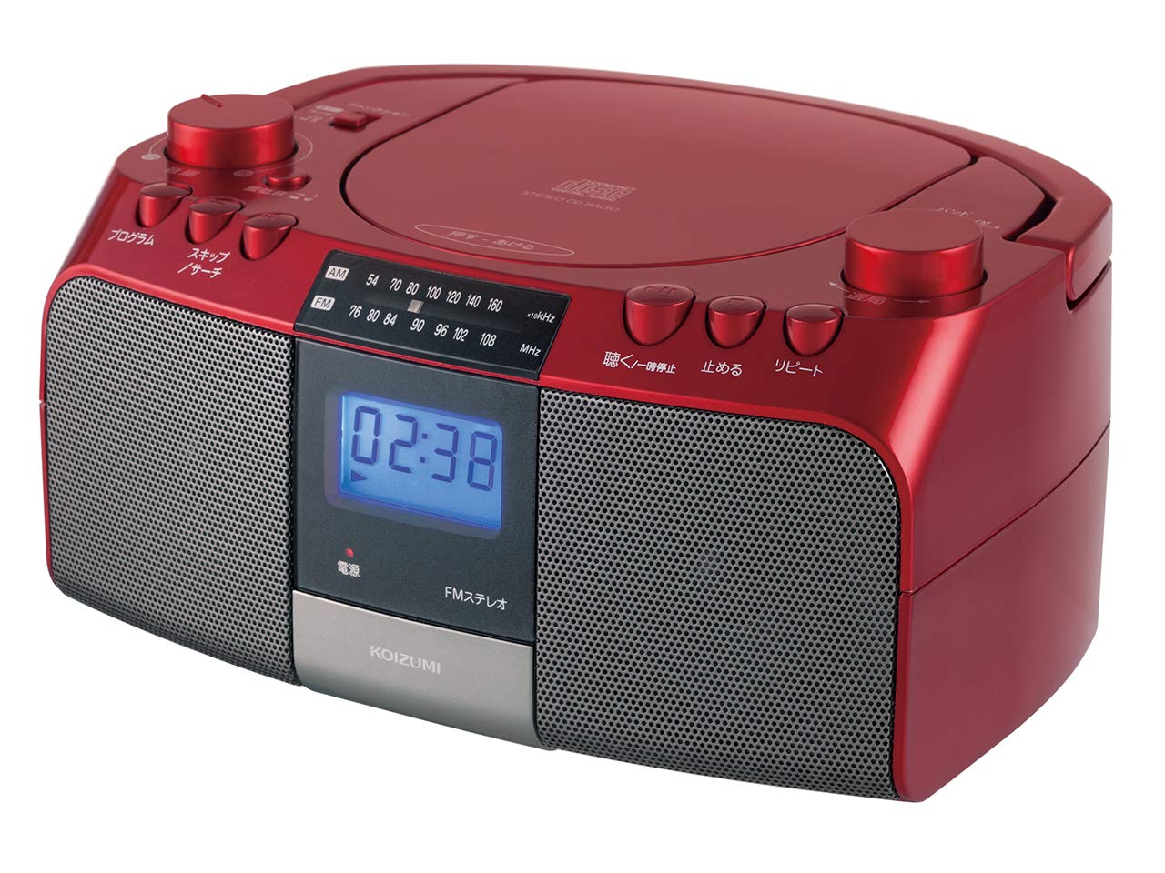 

Koizumi CD Radio Wide FM Compatible Large LCD Red AM/FM SAD-4705/R