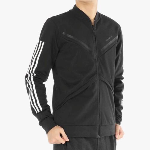 adidas Stripe Casual Sports Simple Versatile Jacket for Men, Black