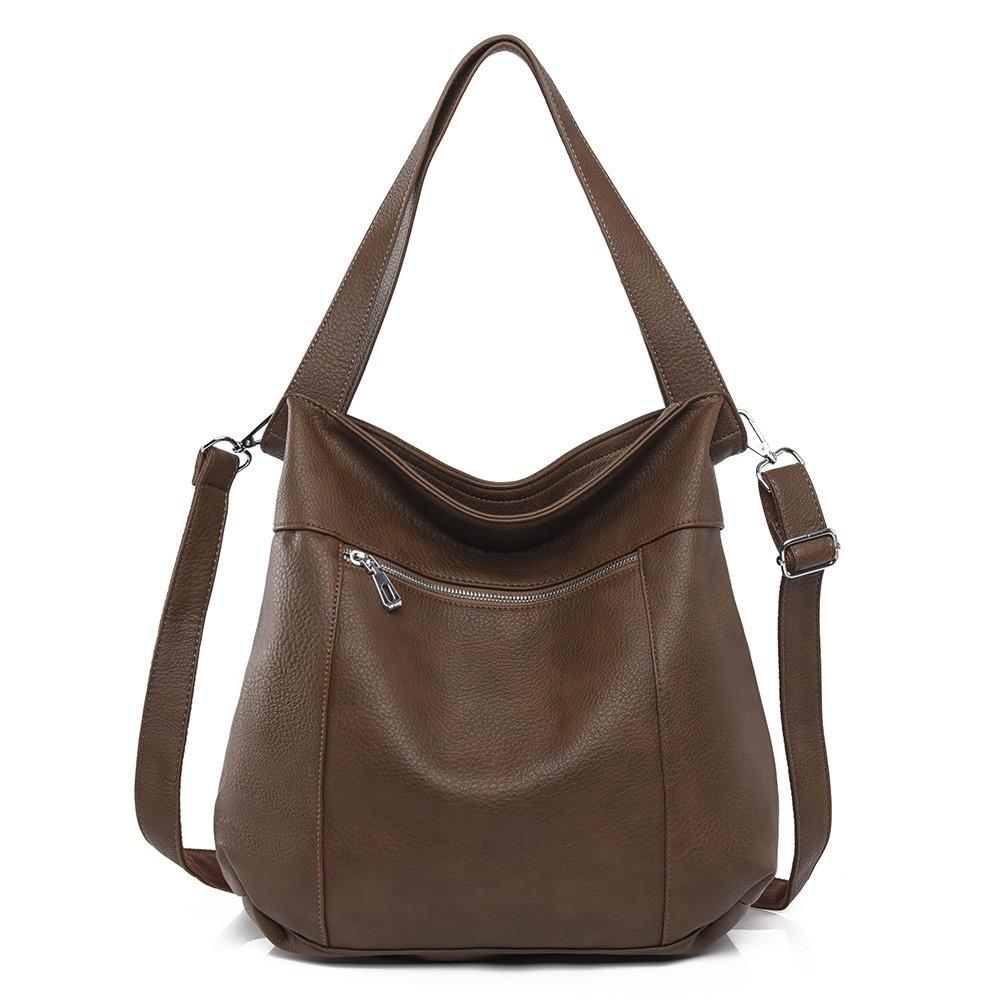 Retro Ins Women's Tote Bag Autumn New Large Capacity PU Soft Leather Underarm Bag Lazy Wind Women's Shoulder Bags for Girlfriend's Wife Birthday Gifts