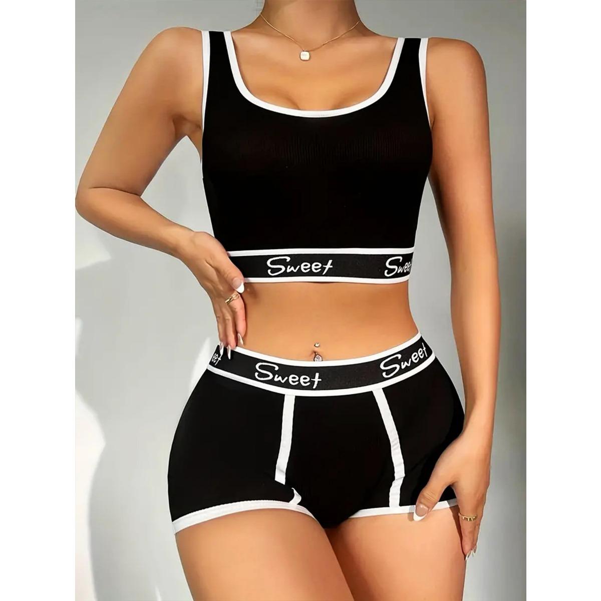 

Удобный, Облегающий, Дышащий, Мягкий, Трикотажный, Лоскутный Комплект Бюстгальтера с Английской Кромкой S чёрный