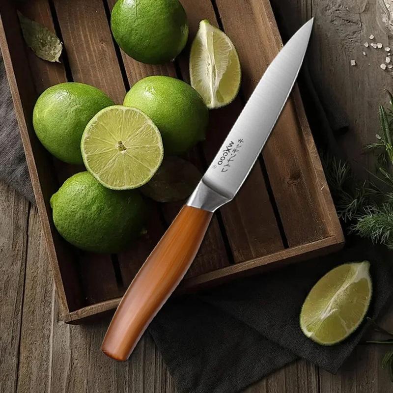 WXCOO Hand forged Kitchen Chef Knife Magnetic Knife Holder Double Side Solid Wood Japanese Santoku Kitchen Knife Storage Rack