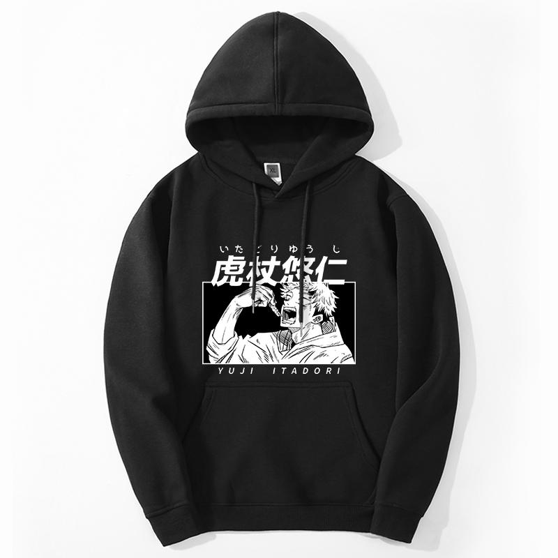 Jujutsu Kaisen Anime Gojo Satoru Graphic Hoodies Vintage Oversized Hooded Hip Hop Long Sleeves Hoodie Men Women Clothes