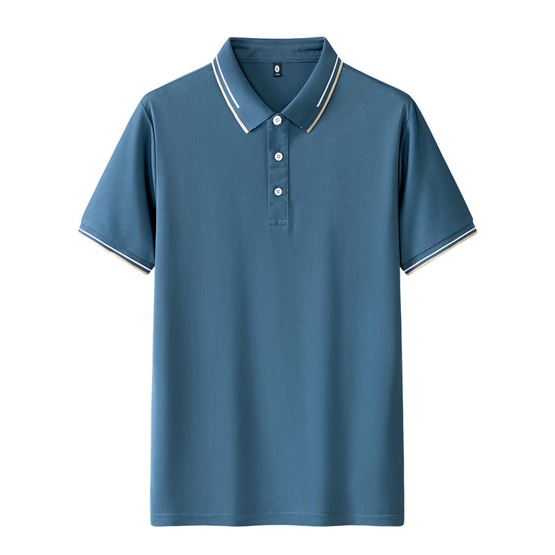 Summer Solid Color Men's Short Sleeved T-shirt Thin Business Lapel Men's Polo Shirt