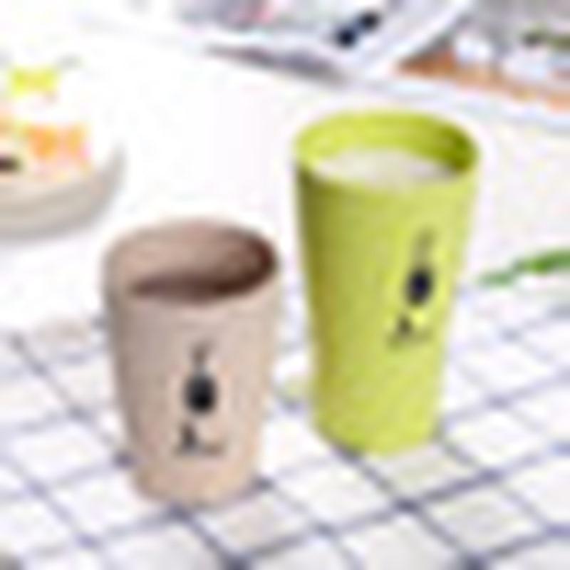 Creative Model Wheat Straw Mug Creative Environmental Health Couple Solid Color Brush Round Cup