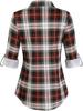 Top Rimodellante a Maniche Lunghe a Quadri Retrò da Donna Autunno/Inverno 2026