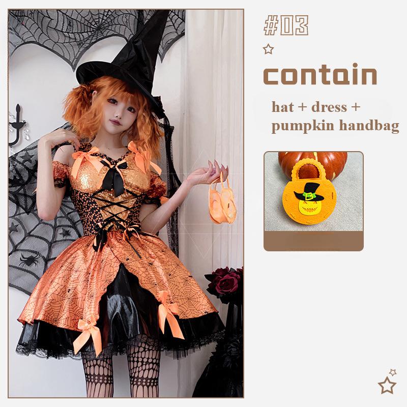 Halloween Adult Costume Witch Costume Masquerade Cos Show Costume Pumpkin Witch Costume Cosplay Dress