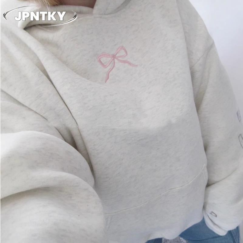 JPNTKY Dámské Módní Ležérní Jednobarevné S Potiskem Dlouhý Rukáv S Kapucí Mikiny & Svetry