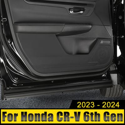 Acessórios para carro para Honda CR-V CRV 6ª geração 2023 2024 2025 híbrido PU couro porta anti chute almofada proteção guarnição capa adesivos