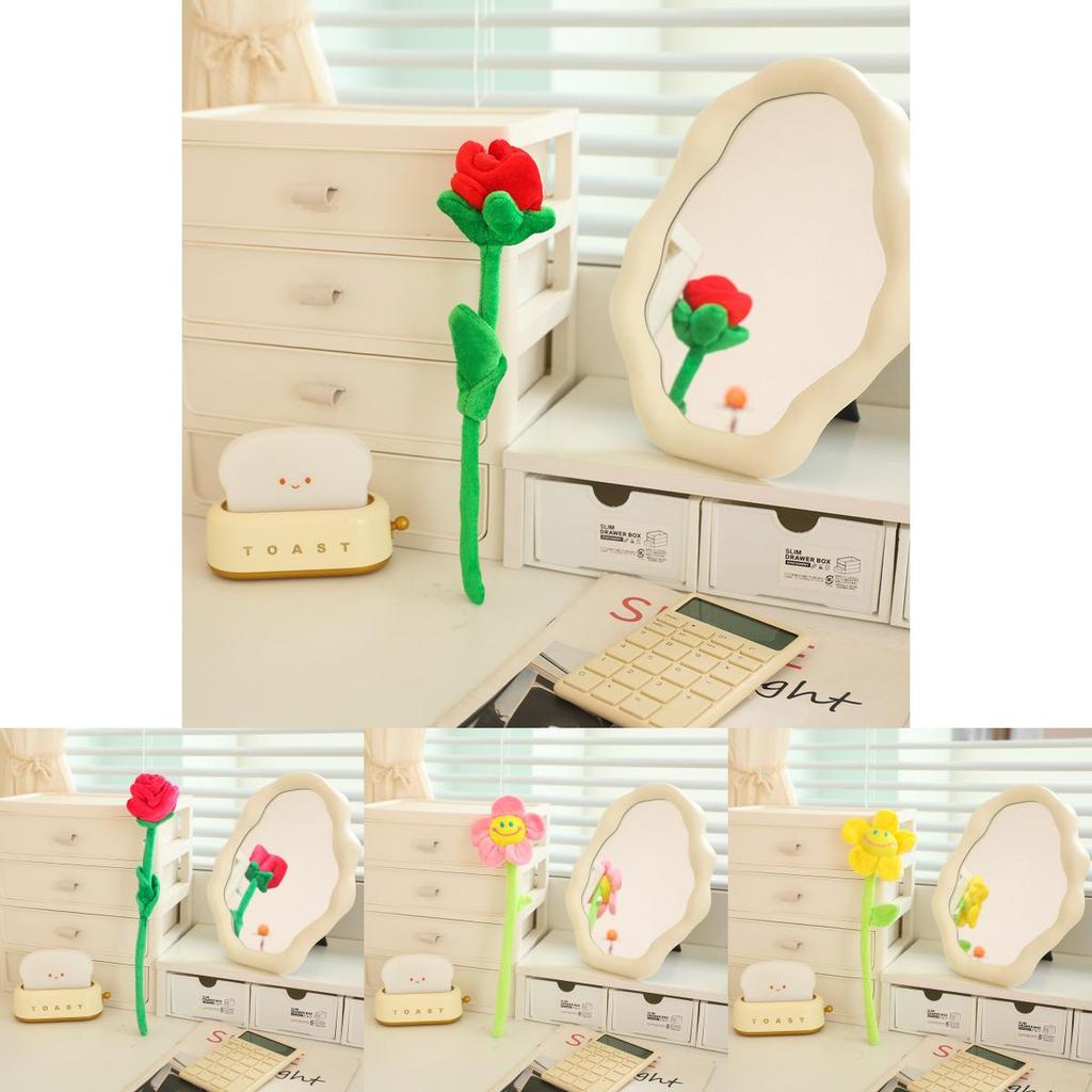 Soft Plush Sunflower And Rose Flower Arrangement With Bendable Stems For Gift Ideas And Room Decor