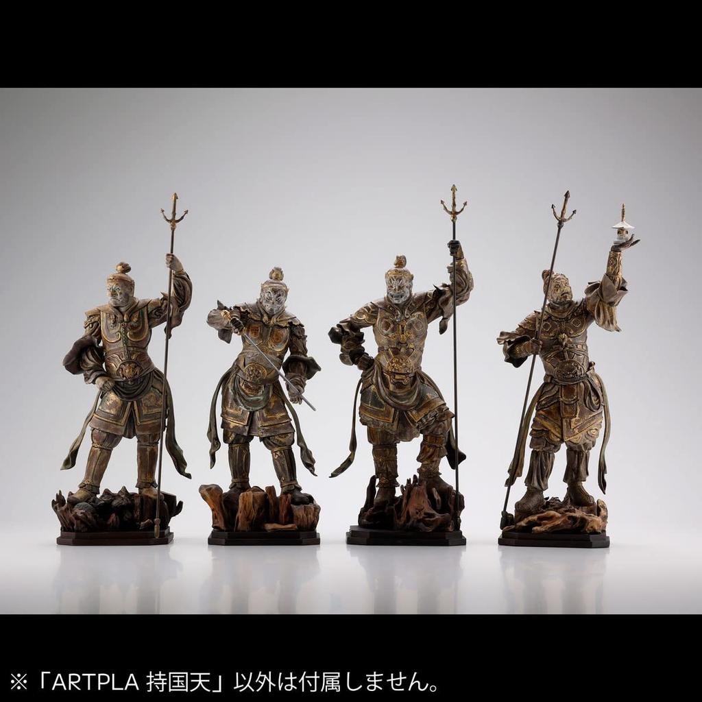 Kaiyodo ART PLA Four Heavenly Kings Statue Jikokuten Total Height 160mm Unpainted Unassembled Plastic Model Kit Small AP007 Approx. Non-Scale