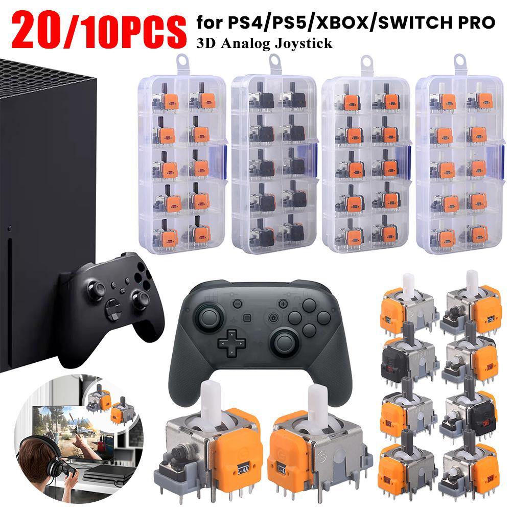 10/20PCS Replacement Hall Effect Joystick Rocker 3D Analog Joystick for PS4/PS5/XBox/Switch Controller ThumbStick Repair Parts