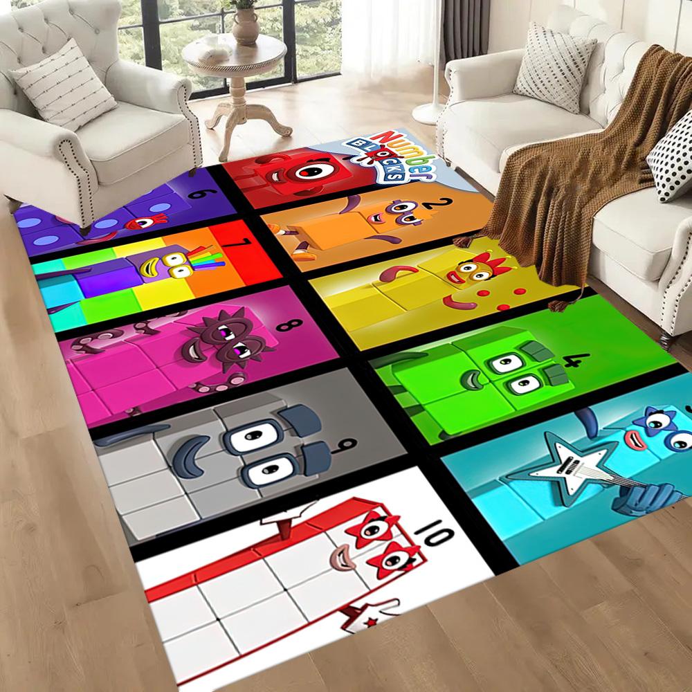 Numberblocks Carpet Design for Study Room Bedrooms Game Room Dormitory Antislip Carpet Anime Office Decor Gift for Festivals