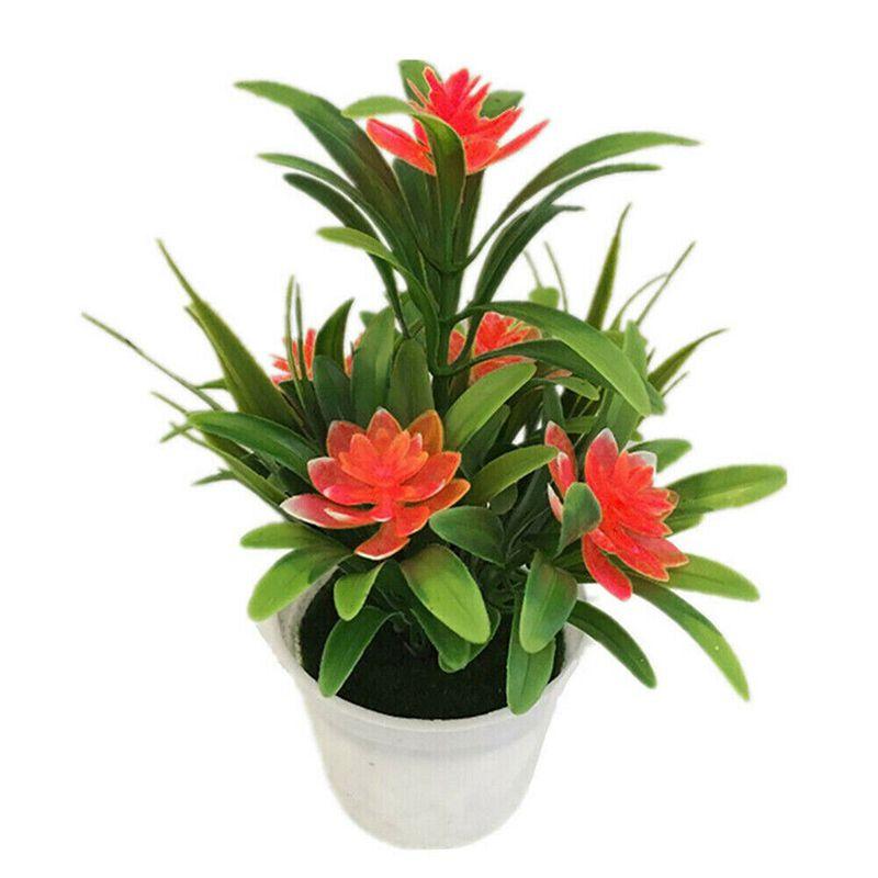 Flower Fake Outdoor False Plants Flowers Artificial Garden Home Decor Pot With