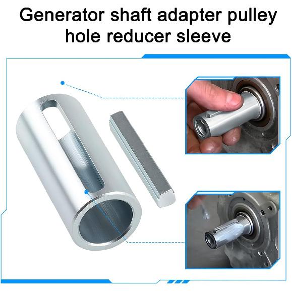 Crank Shaft Sleeve Adapter, 3/4" To 1" Car Gas Engine Pulley Crank Shaft Adapter with Step Key, Pulley Bore Reducer Bushing Sheave & Key Predator,