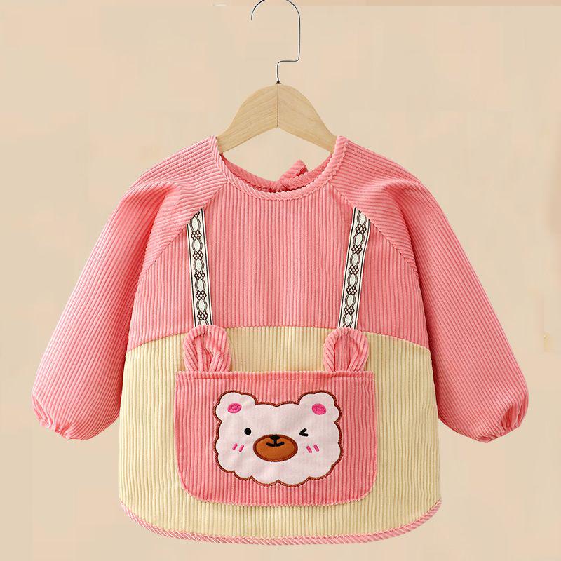 Waterproof Corduroy Baby Coveralls: Stain-Proof Unisex Autumn/Winter Eating Apron & Bib