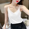 Women Satin Double Spaghetti Strap Cami Top V‑Neck Loose Plus Size Sleeveless Tank Top Silky Acetate Inner Camisole M‑4XL