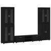 FLORIN 3 Piece TV Cabinet Set with Drawers In Black Engineered Wood