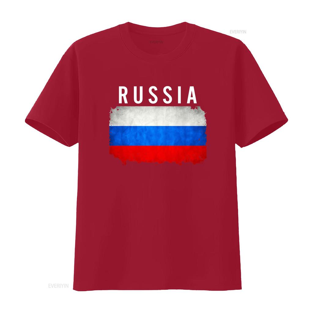 Russia Flag T Shirt Russian Unique Design for Patriotic Fashion vintage Washed Versatile Breathable graphic designer clothes