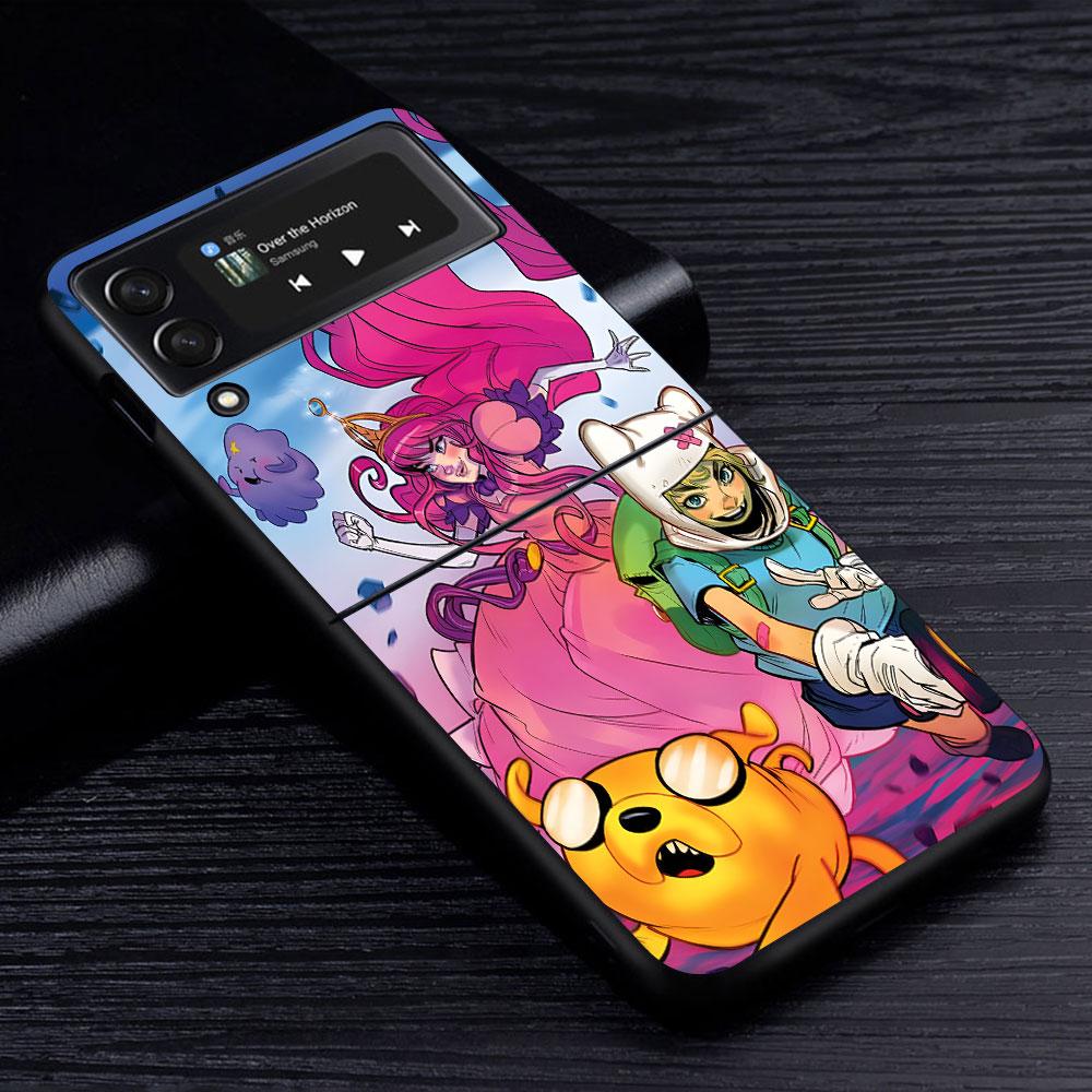 Fionna & Cake Case for Samsung Galaxy Z Flip4 Flip3 5G PC Hard Cell Phone Shell Z Flip 4 3 Black Coque Zflip4 Zflip3 Cover