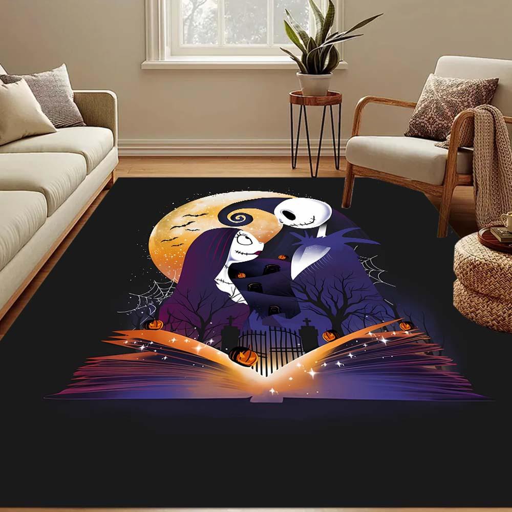 1pc The Nightmare Before Christmas Carpet Area Rug, Bedroom, and Playroom - Durable, Stain-Resistant, and Easy to Clean, Living Room, Laundr