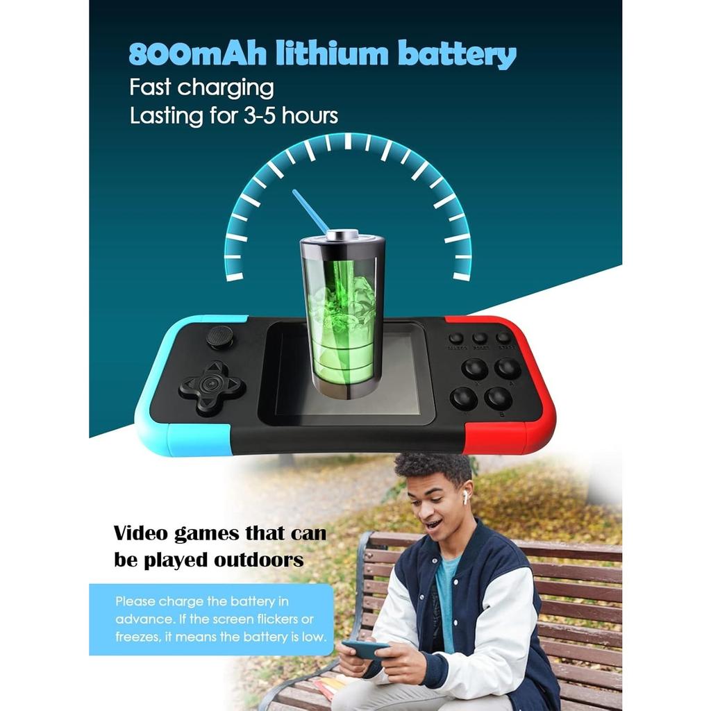 X7 Plus X12 Handheld Game Console, Retro Game Console with 666 Classic Games, 3.0'' Color Display, Rechargeable Battery, Support for 2 Players & TV,