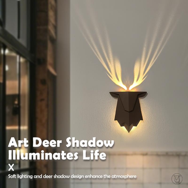 Deer Shadow Night Light Rechargeable 3 Levels Brightness Sleeping Wall Lamp Stepless Dimming Beside Lamp For Bedroom Decor