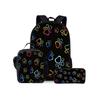 Set Tre Pezzi con Motivo Rottweiler Zainetti per Ragazzo e Ragazza Migliori Regali Cartone Animato 2D Borsa Scolastica per Bambini