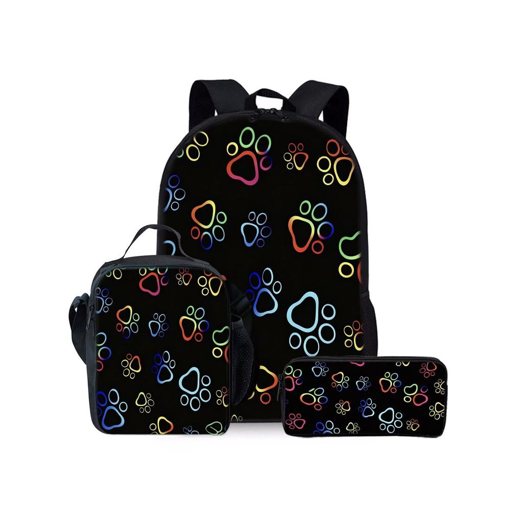 Set Tre Pezzi con Motivo Rottweiler Zainetti per Ragazzo e Ragazza Migliori Regali Cartone Animato 2D Borsa Scolastica per Bambini