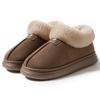 Women Winter Closed Back Fleece Cotton Slippers, Thick Sole Non-Slip Indoor Outdoor Warm Snow Boots