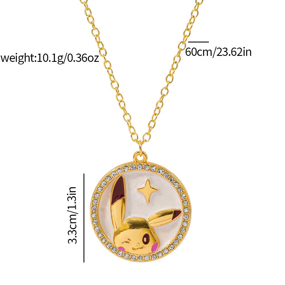Anime Metal Pendant Cute Cartoon Figure Pikachu Necklace for Anime GO Kawaii Y2k Necklace Boy Girls Birthday Gifts