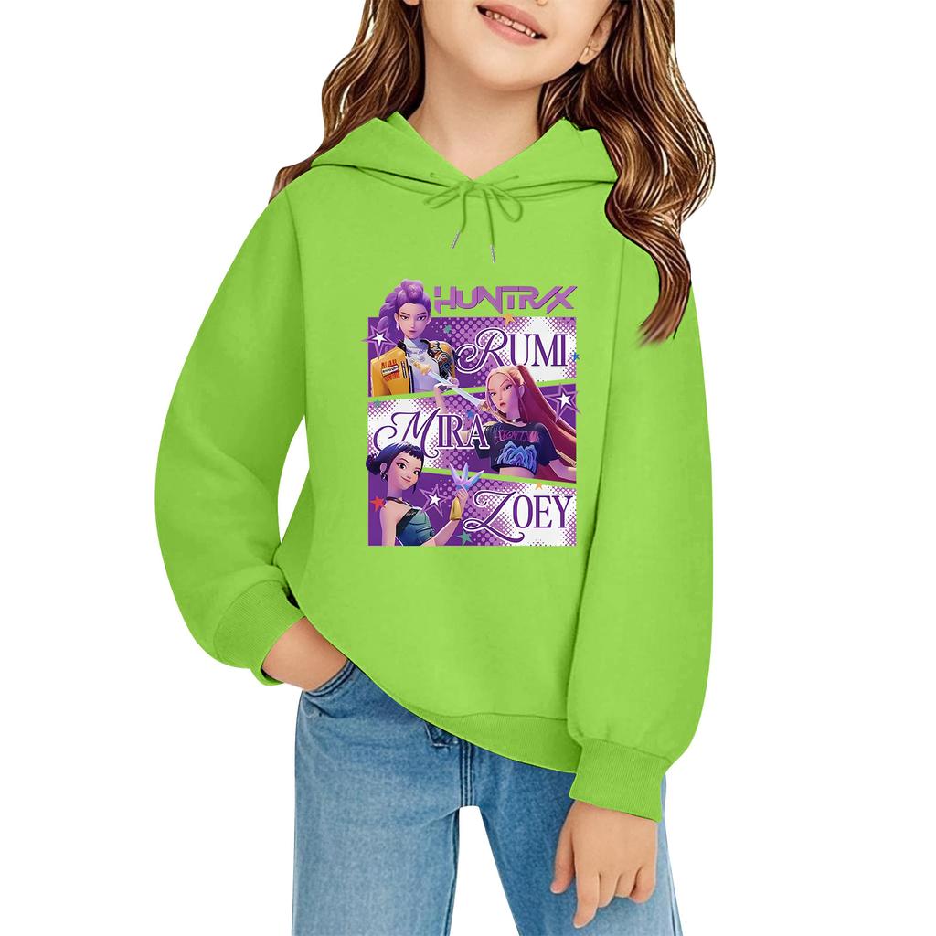 Kids' Long Sleeve Loose Pullover Letter Print Drawstring Hooded Sweatshirt