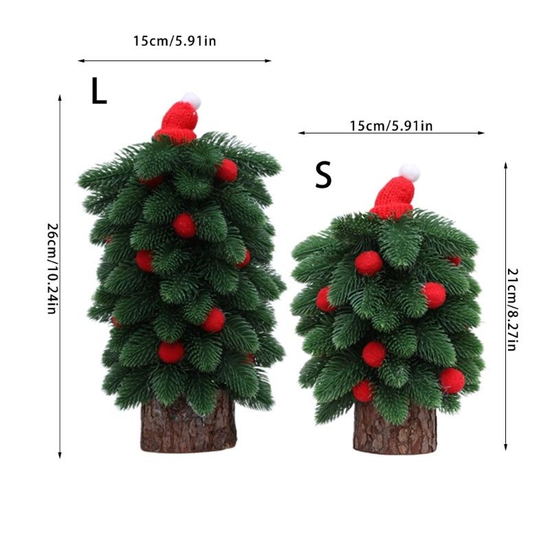 Miniature Realistic Christmas Tree Desktop Centerpieces For Holiday Decorating With Customizable Ornament And Lights
