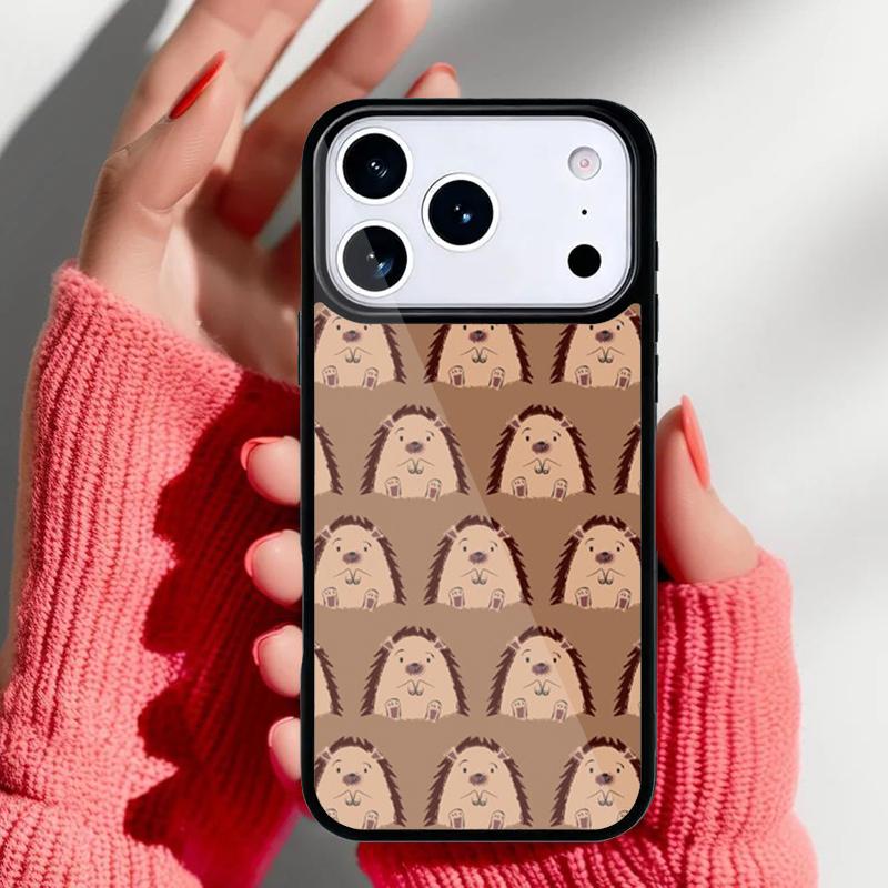 

Kawaii Hedgehog Heart Phone Case for iPhone 17 16 15 14 13 Pro Max Back Cover for 12 11 Pro Coque iPhone 11 Pro