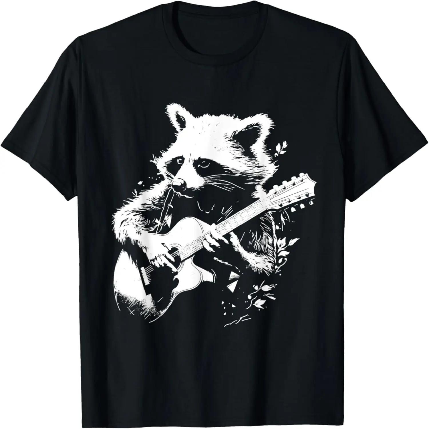 Guitarist Funny Guitar Player Racoon T-Shirt XXXXXL чёрный
