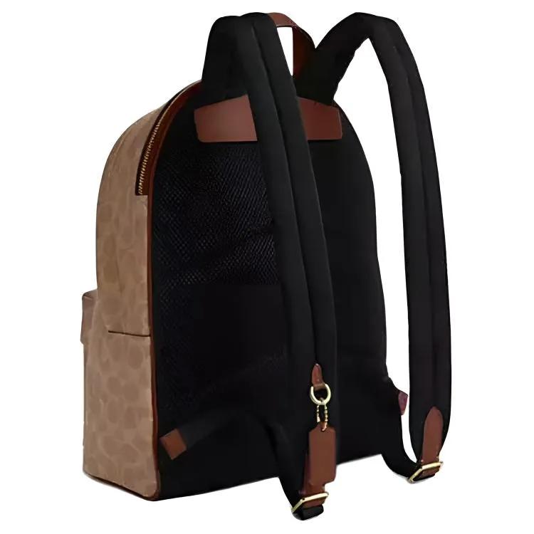 COACH Taylor Artificial Leather Textile Backpacks Large Women's Brown (Unisex) Backpacks CDW76 IMXHE