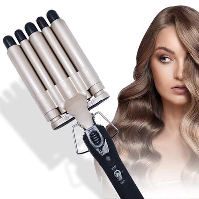 Lockenwickler, elektrisch, mit Keramikbeschichtung, Lockenstab, 5-Zylinder-Styler, Haarwellen, 3 Zylinder, Haarstyling-Tools mit Doppelspannung
