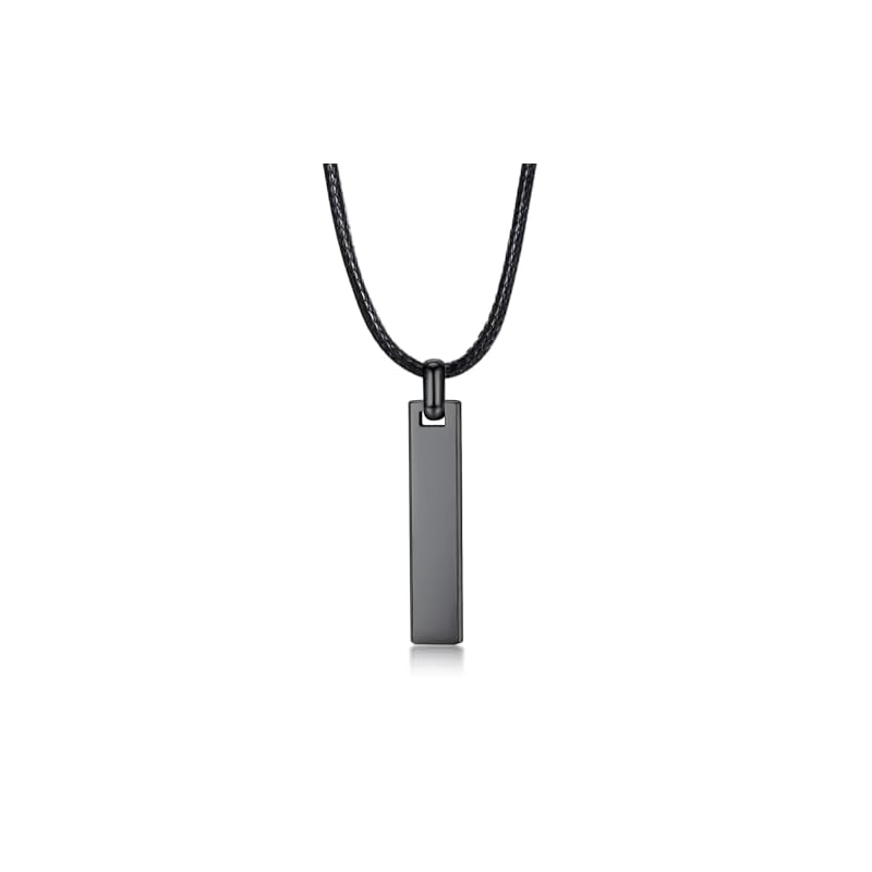 [PROSTEEL] Plate Necklace Pendant for Men, Simple Design, Surgical Stainless Steel, Hypoallergenic, Suitable for Continuous Wear, Water Resistant,