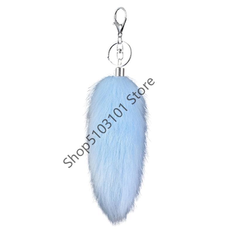 16cm Foxes Tail Keychain Faux Furs Foxes Tail Keyring Soft Furry Bag Hangings Charm Pendant Key Handbag Pendant Accessorise