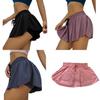 Stylish Women Pleated Athletic Tennis Sports Skirts With Built-in Shorts For Comfort