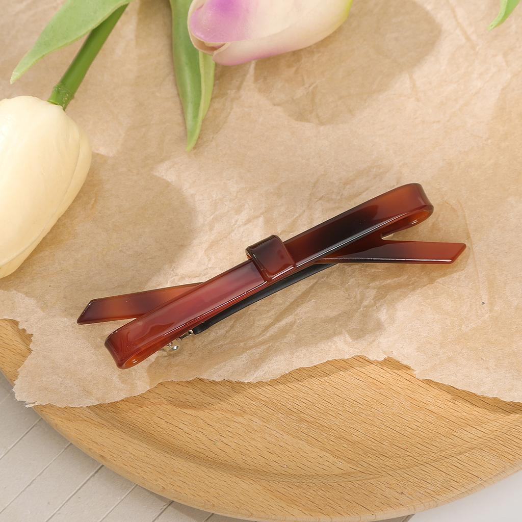AWAYTR Vintage Acetate Bowknot Duckbill Hairpin Plastic Hair Clips Valentine Headwear Girl Hair Accessories Festival Gift
