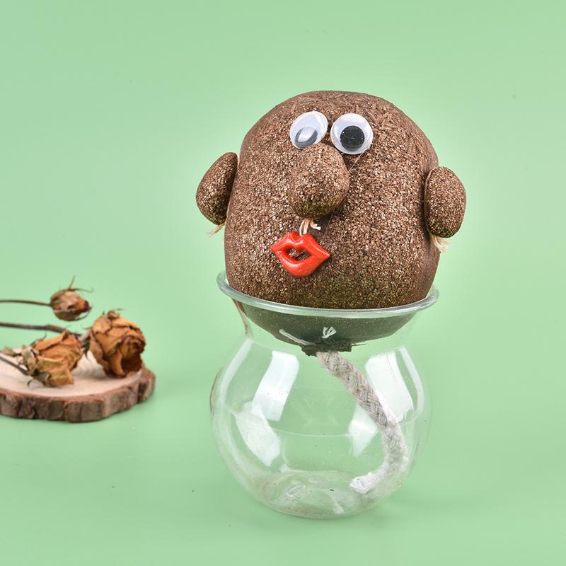 Grow Bag Töpfe Graskopf Puppe Pflanzbeutel Blumentopf Desktop Strahlungsfest